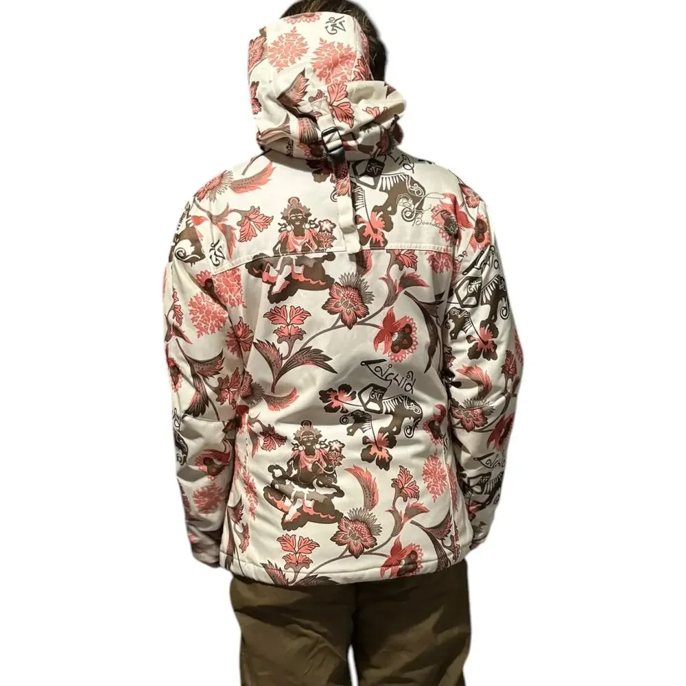 2000s Liquid Boardwear Floral Snowboard Puffer Ski Jacket Hooded size XS